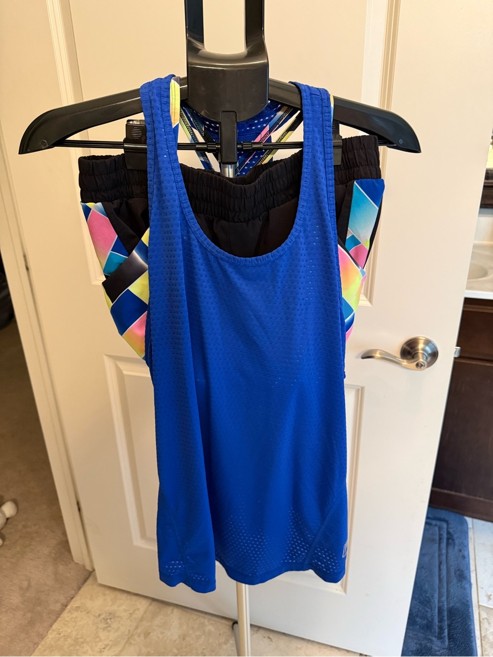 Fila Royal Blue Racerback Tank with Neon Geo Accents